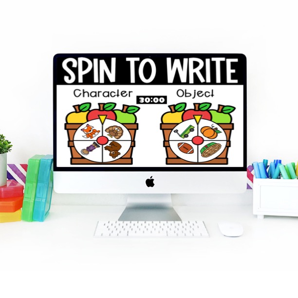 digital build a story spinner easy writing activity